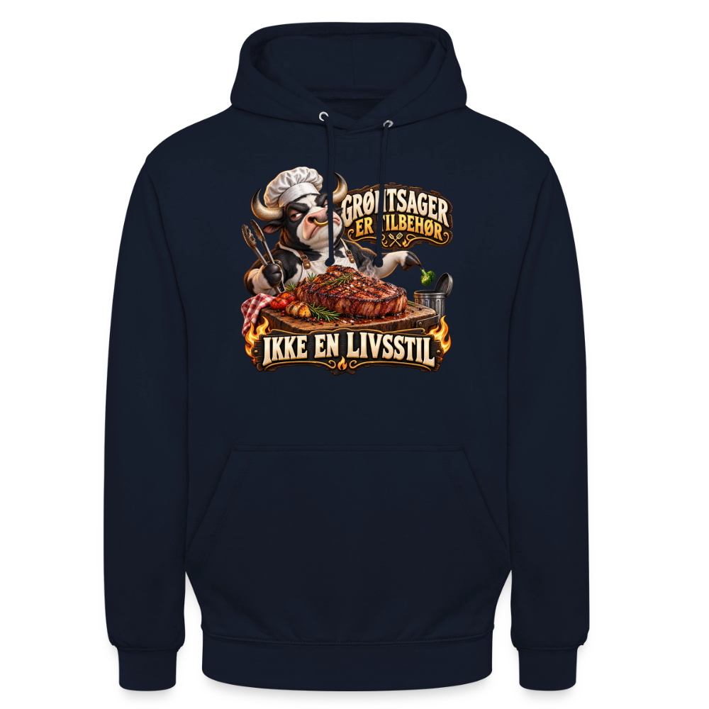 CityShirts - Hoodie - Grøntsager er tilbehør – Ikke en livsstil - CS053 - marineblå
