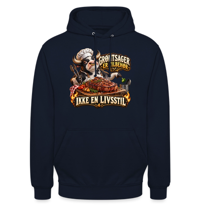 CityShirts - Hoodie - Grøntsager er tilbehør – Ikke en livsstil - CS053 - marineblå