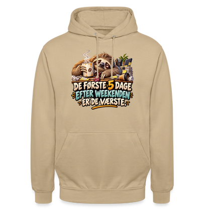 CityShirts - Hoodie - De første 5 dage efter weekenden er de værste - CS023 - beige