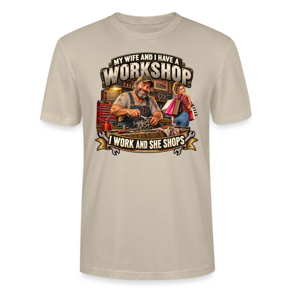 CityShirts - T-shirt - Workshop – I work and she shops - CS021 - beige