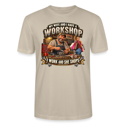CityShirts - T-shirt - Workshop – I work and she shops - CS021 - beige