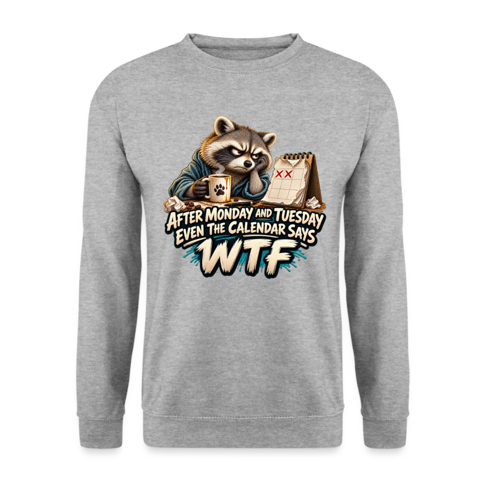 CityShirts - Sweatshirt - Even the calendar says WTF - CS014 - hvidgrå meleret