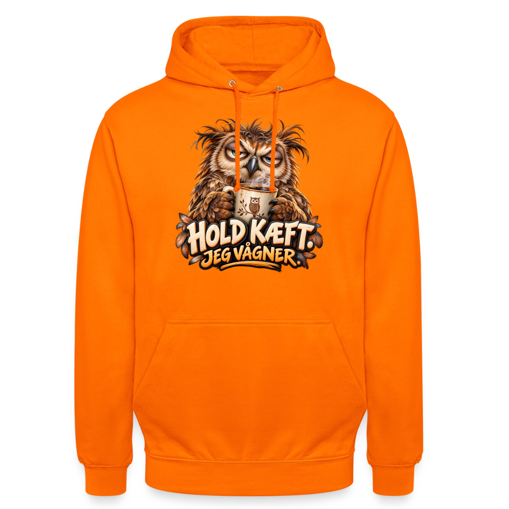 CityShirts - Hoodie - Hold kæft. Jeg vågner. – morgenugle - CS027 - orange