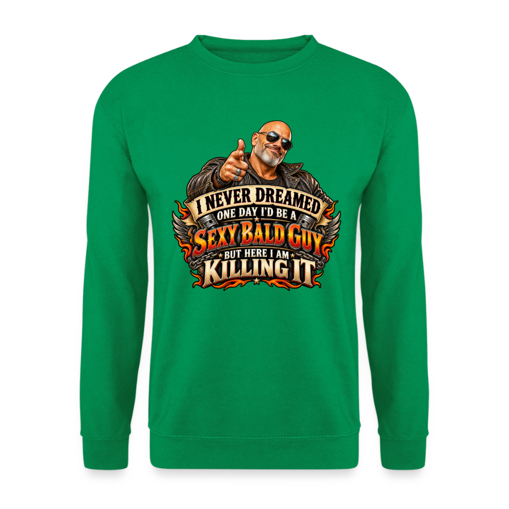 CityShirts - Sweatshirt - Sexy Bald Guy – Killing It - CS008 - kelly grøn