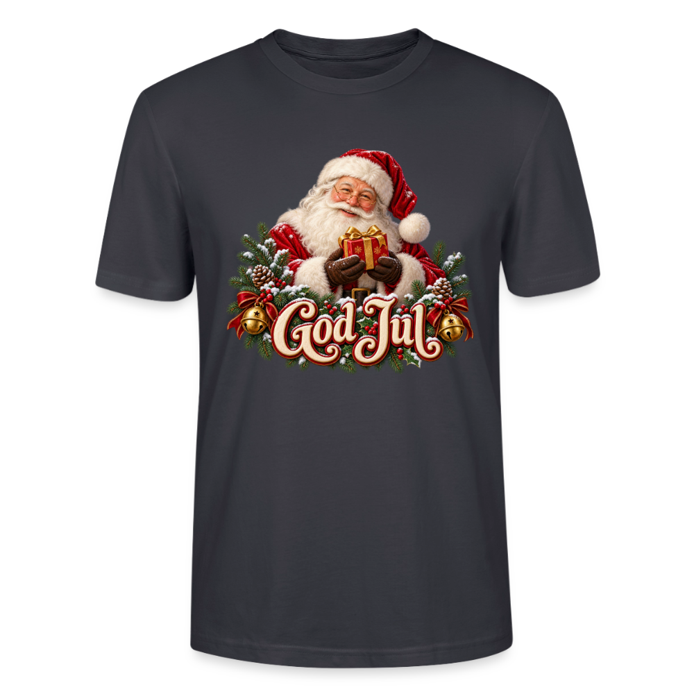 CityShirts - T-shirt - God Jul – klassisk julemand - CS058 - mørk gråblå