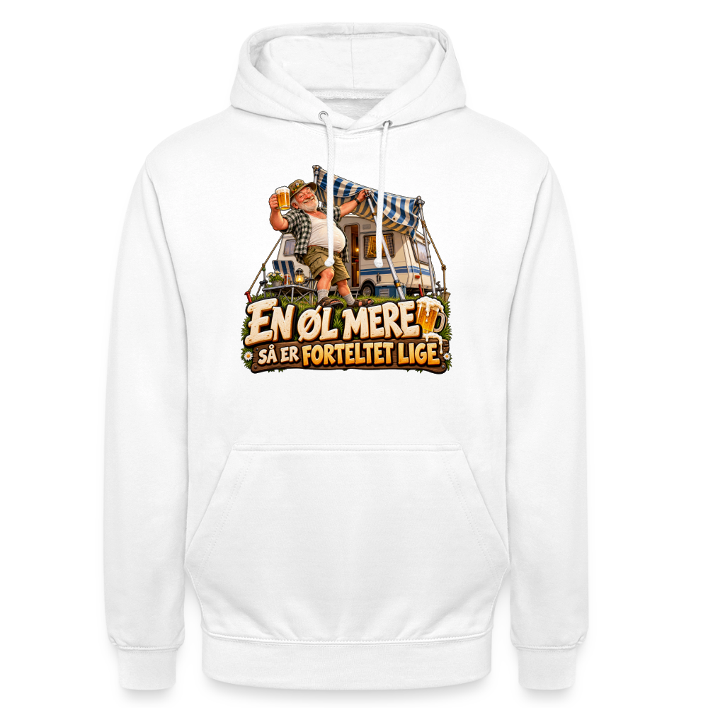 CityShirts - Hoodie - En øl mere, så er forteltet lige - CS039 - hvid