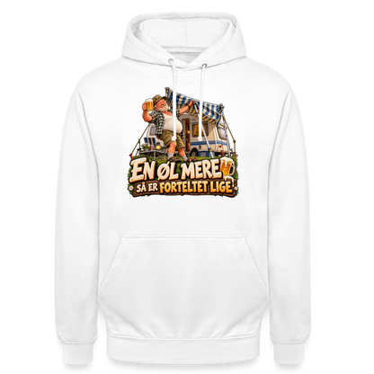 CityShirts - Hoodie - En øl mere, så er forteltet lige - CS039 - hvid