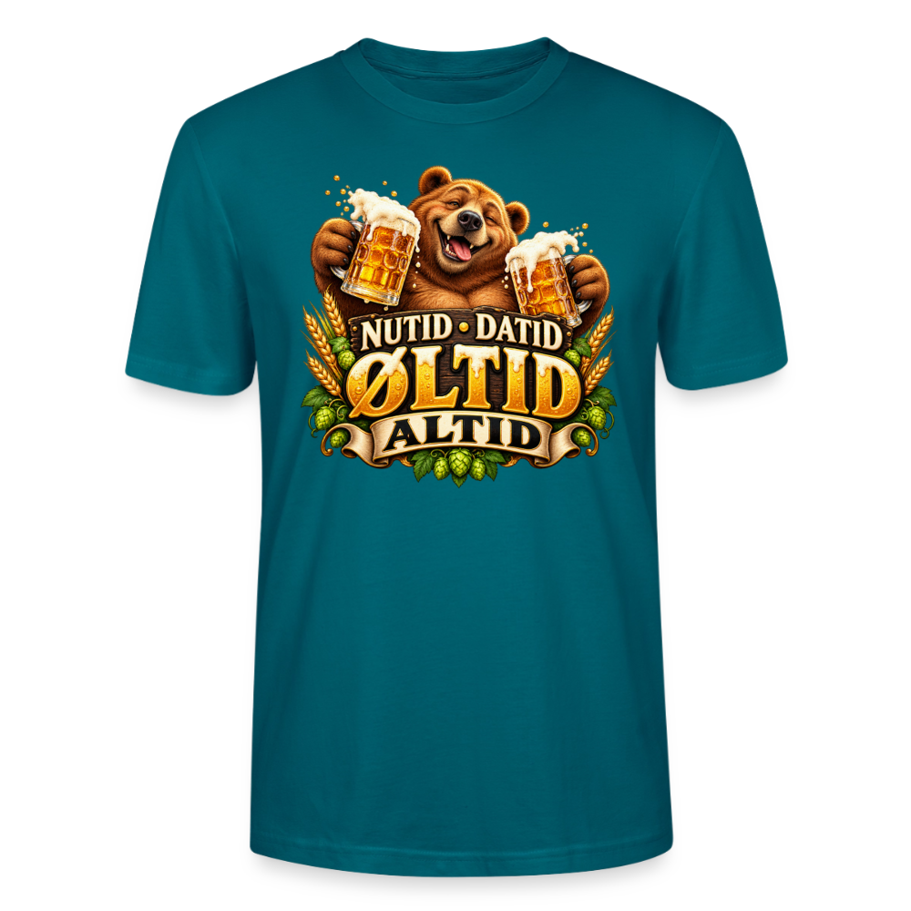 CityShirts - T-shirt - Nutid, datid, øltid – altid - CS006 - havblå
