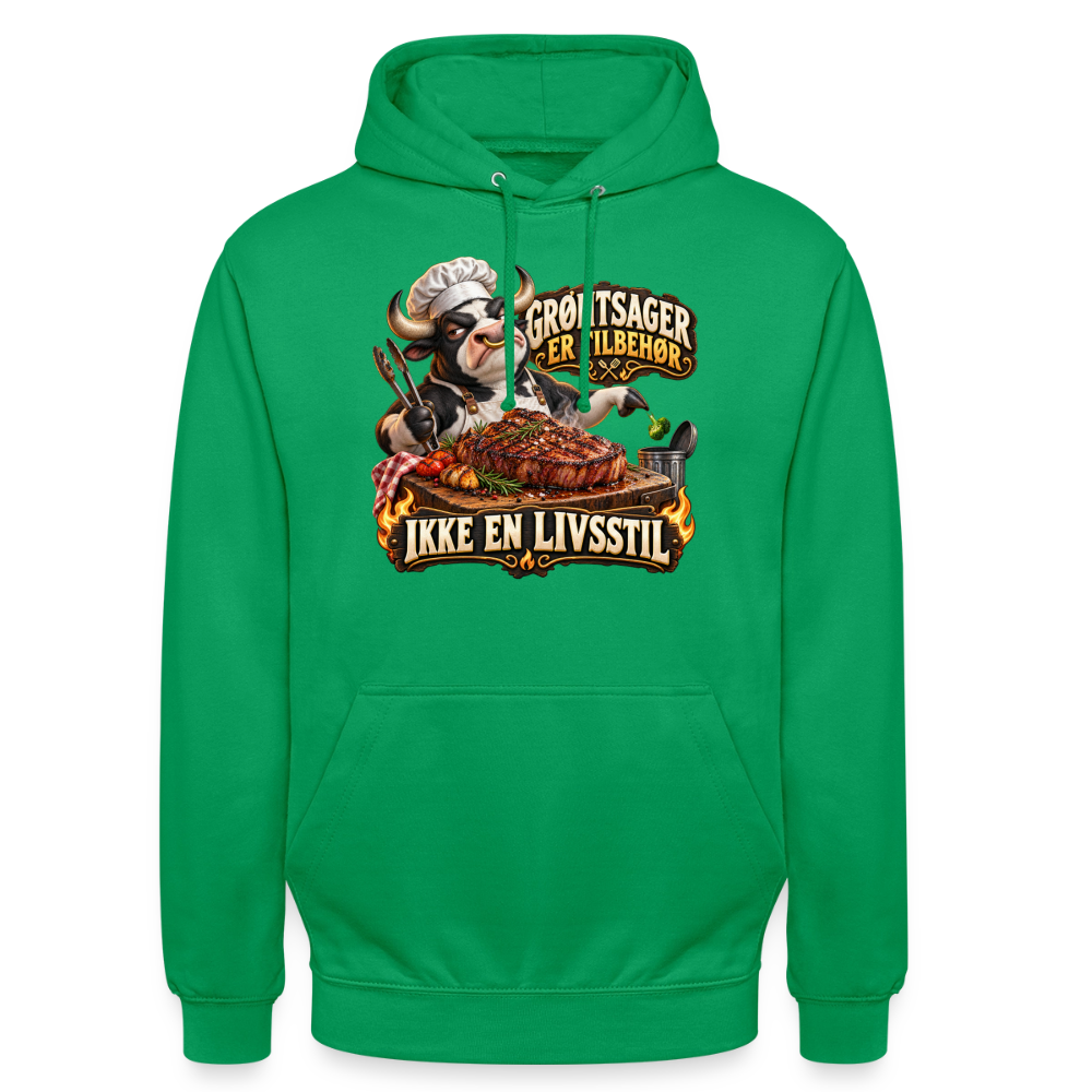 CityShirts - Hoodie - Grøntsager er tilbehør – Ikke en livsstil - CS053 - kelly grøn