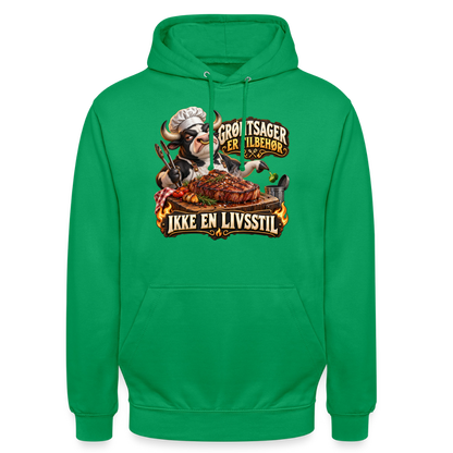 CityShirts - Hoodie - Grøntsager er tilbehør – Ikke en livsstil - CS053 - kelly grøn