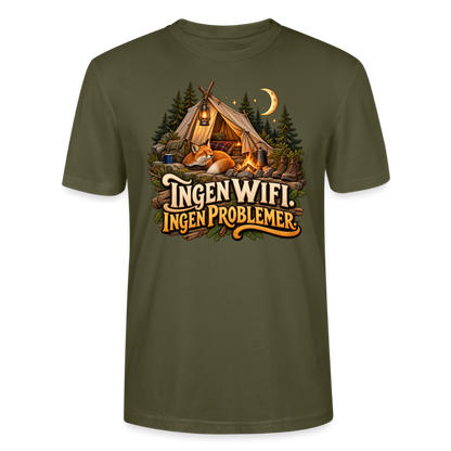 CityShirts - T-shirt - Ingen WiFi. Ingen problemer. - CS036 - khaki