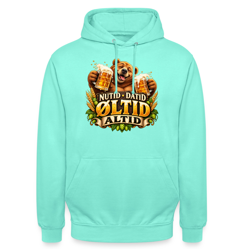 CityShirts - Hoodie - Nutid, datid, øltid – altid - CS006 - mint