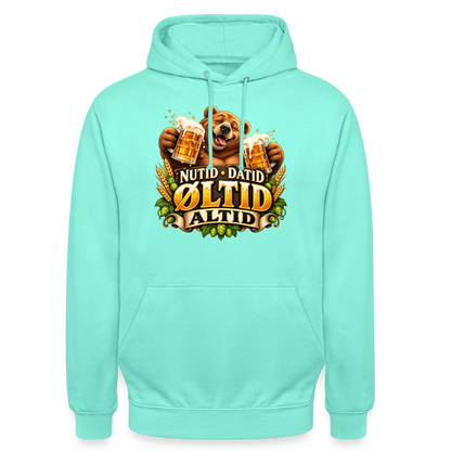 CityShirts - Hoodie - Nutid, datid, øltid – altid - CS006 - mint