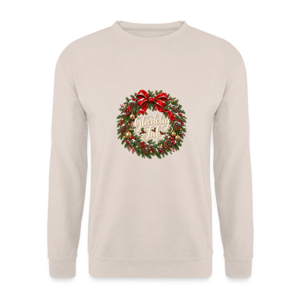 CityShirts - Sweatshirt - Glædelig Jul – julekrans - CS059 - sand