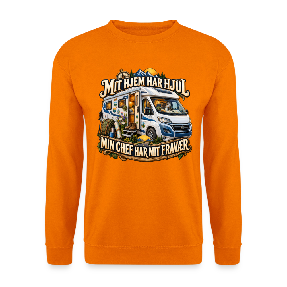 CityShirts - Sweatshirt - Mit hjem har hjul – Min chef har mit fravær - CS040 - orange
