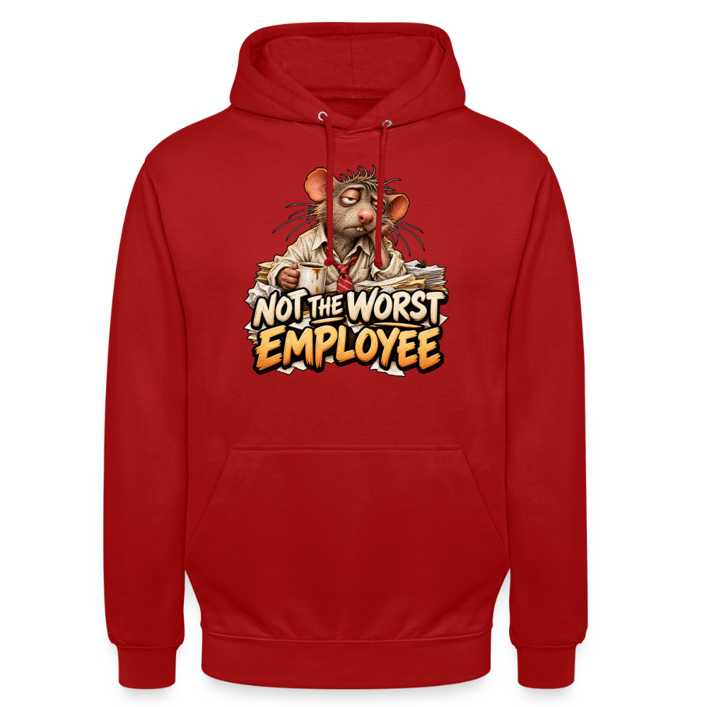 CityShirts - Hoodie - Not the worst employee - CS020 - rød