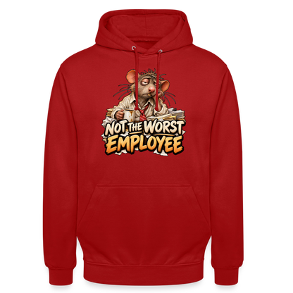 CityShirts - Hoodie - Not the worst employee - CS020 - rød