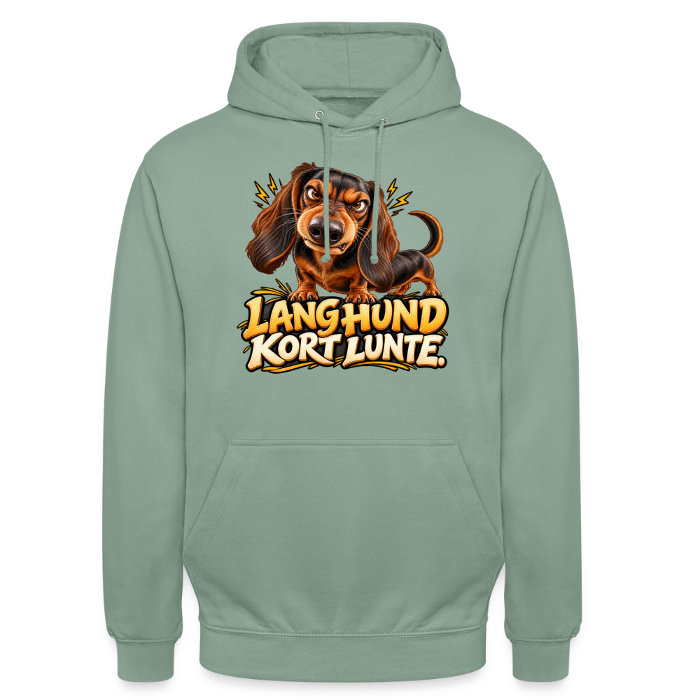 CityShirts - Hoodie - Lang Hund – Kort Lunte - CS026 - grågrøn