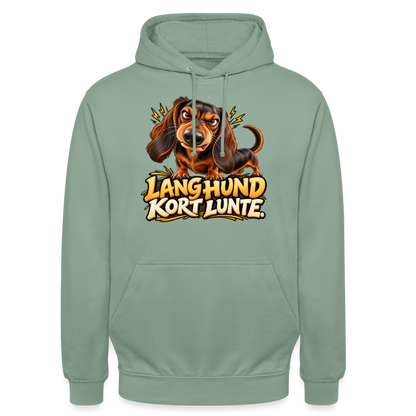 CityShirts - Hoodie - Lang Hund – Kort Lunte - CS026 - grågrøn
