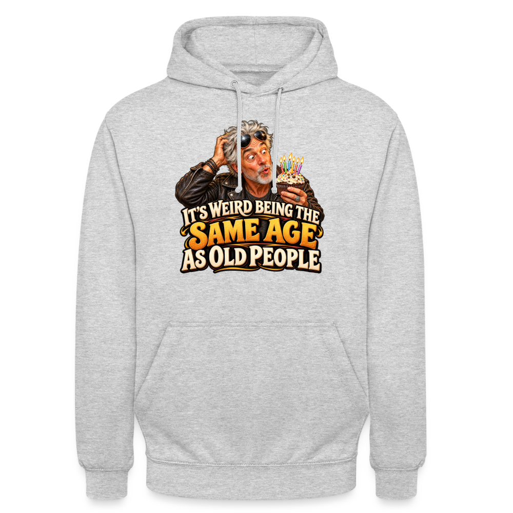 CityShirts - Hoodie - Same age as old people - CS018 - lysegrå meleret
