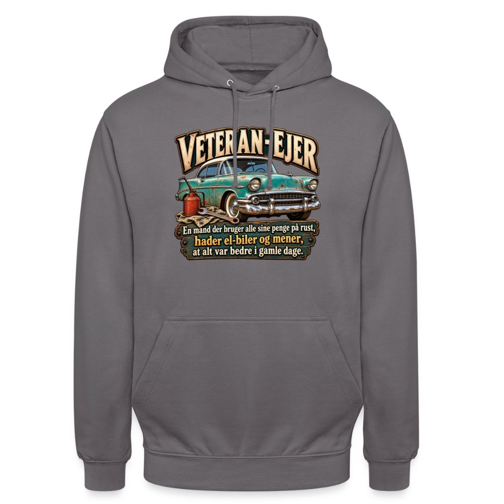 CityShirts - Hoodie - Veteran-ejer - CS017 - mellemgrå