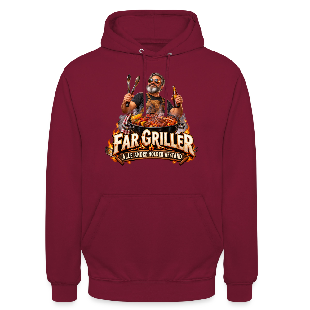 CityShirts - Hoodie - Far griller – Alle andre holder afstand - CS055 - bordeaux