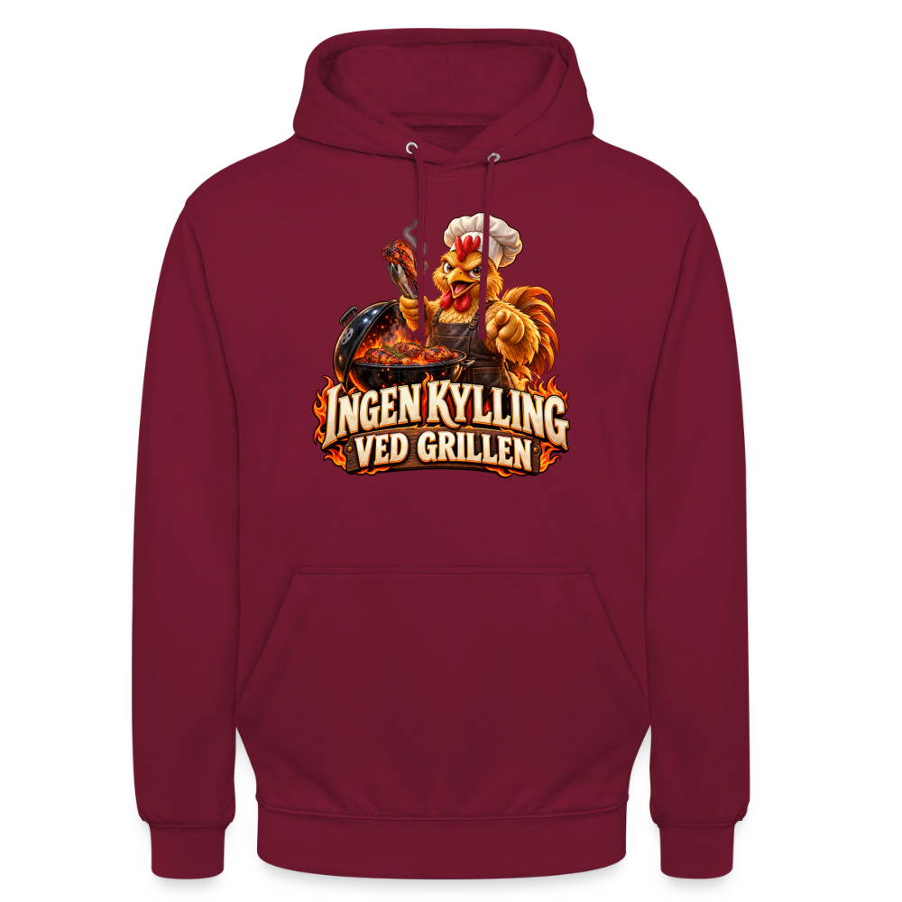 CityShirts - Hoodie - Ingen kylling ved grillen - CS054 - bordeaux