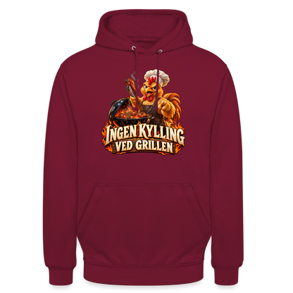 CityShirts - Hoodie - Ingen kylling ved grillen - CS054 - bordeaux