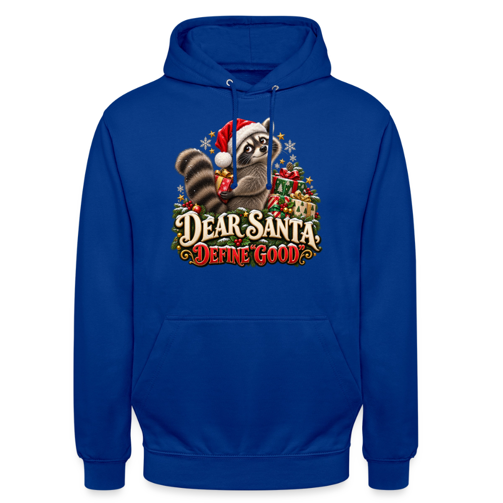 CityShirts - Hoodie - Dear Santa, define good – julevaskebjørn - CS028 - kongeblå