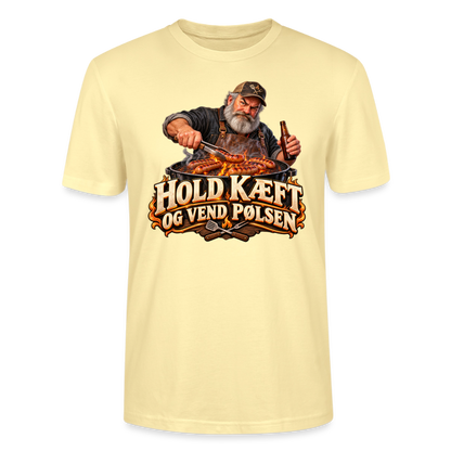 CityShirts - T-shirt - Hold kæft og vend pølsen - CS045 - cremefarvet
