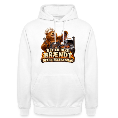 CityShirts - Hoodie - Det er ikke brændt – Det er ekstra smag - CS046 - hvid