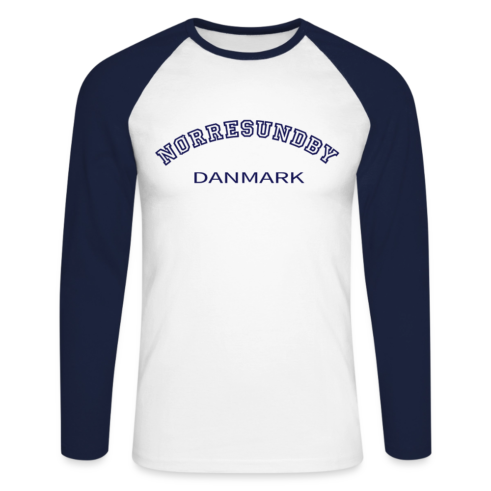 CityShirt - Baseball T-Shirt - Nørresundby - hvid/marineblå