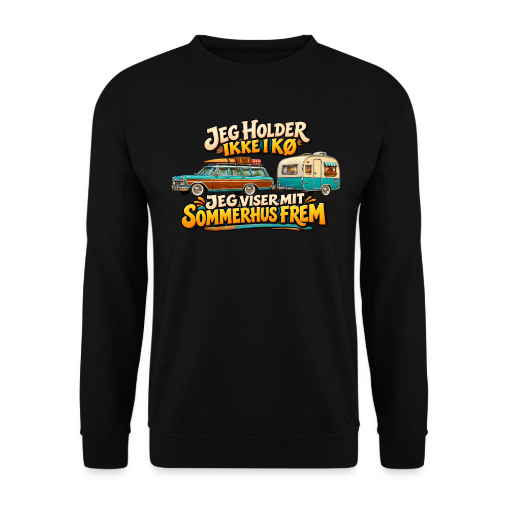 CityShirts - Sweatshirt - Jeg holder ikke i kø – Jeg viser mit sommerhus frem - CS034 - sort