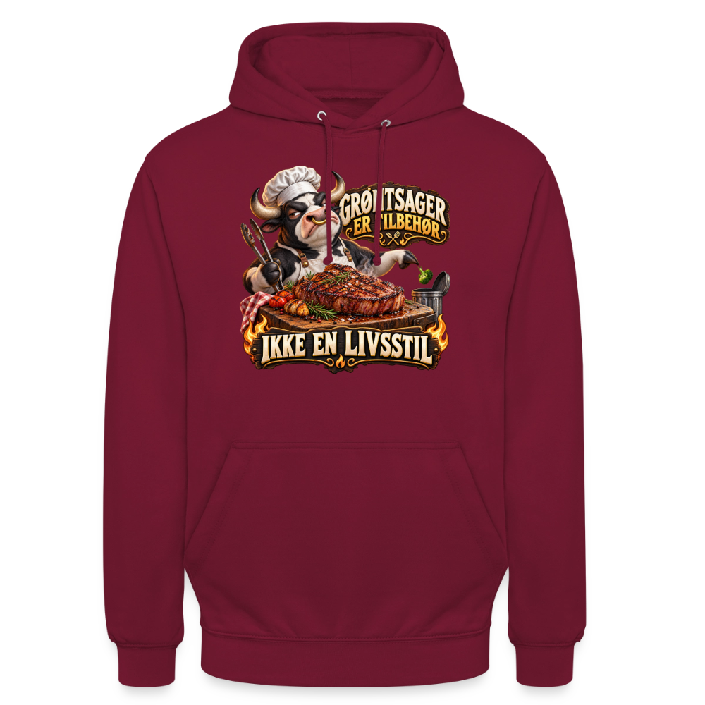 CityShirts - Hoodie - Grøntsager er tilbehør – Ikke en livsstil - CS053 - bordeaux