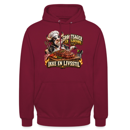 CityShirts - Hoodie - Grøntsager er tilbehør – Ikke en livsstil - CS053 - bordeaux
