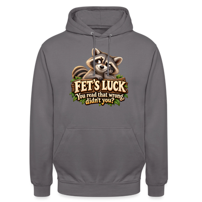 CityShirts - Hoodie - Fet’s Luck – You read that wrong, didn’t you? - CS003 - mellemgrå