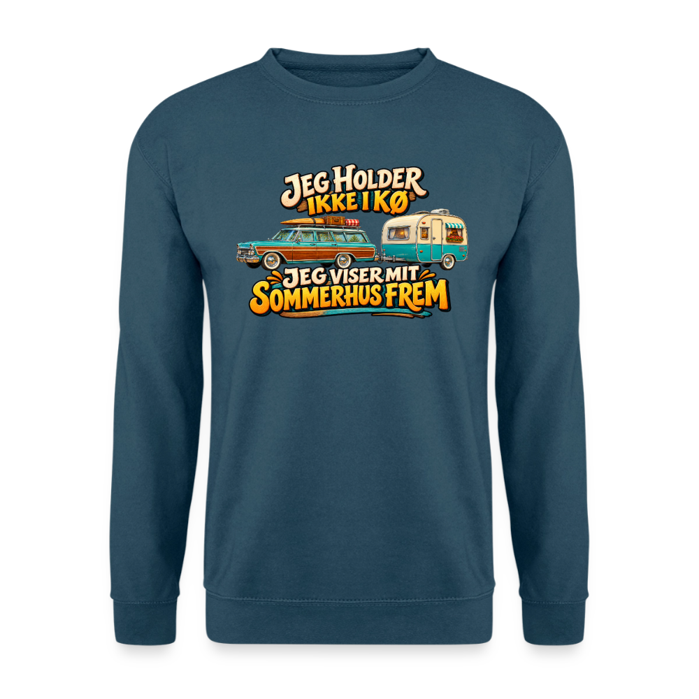 CityShirts - Sweatshirt - Jeg holder ikke i kø – Jeg viser mit sommerhus frem - CS034 - indigoblå