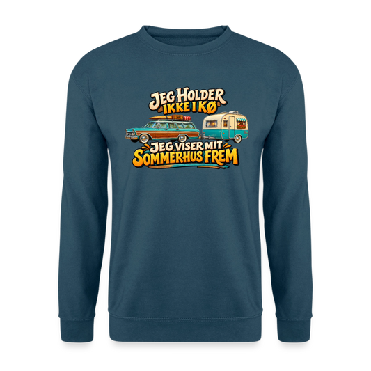 CityShirts - Sweatshirt - Jeg holder ikke i kø – Jeg viser mit sommerhus frem - CS034 - indigoblå