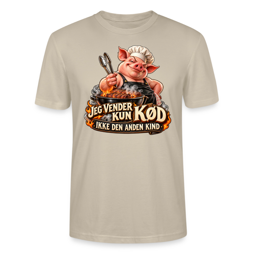 CityShirts - T-shirt - Jeg vender kun kød – Ikke den anden kind - CS044 - beige