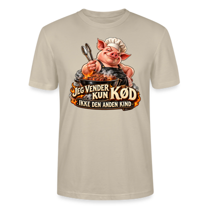 CityShirts - T-shirt - Jeg vender kun kød – Ikke den anden kind - CS044 - beige
