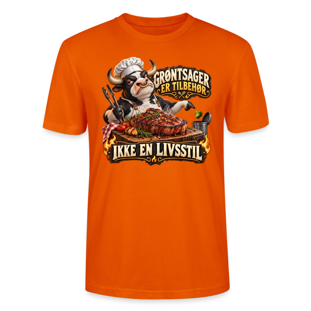 CityShirts - T-shirt - Grøntsager er tilbehør – Ikke en livsstil - CS053 - mørk orange