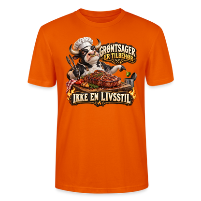 CityShirts - T-shirt - Grøntsager er tilbehør – Ikke en livsstil - CS053 - mørk orange