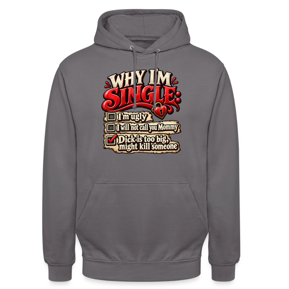 CityShirts - Hoodie - Why I’m Single - CS007 - mellemgrå