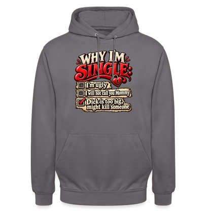 CityShirts - Hoodie - Why I’m Single - CS007 - mellemgrå
