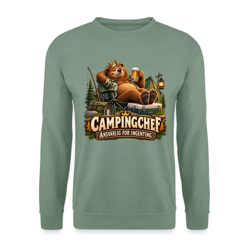 CityShirts - Sweatshirt - Campingchef – Ansvarlig for ingenting - CS038 - grågrøn