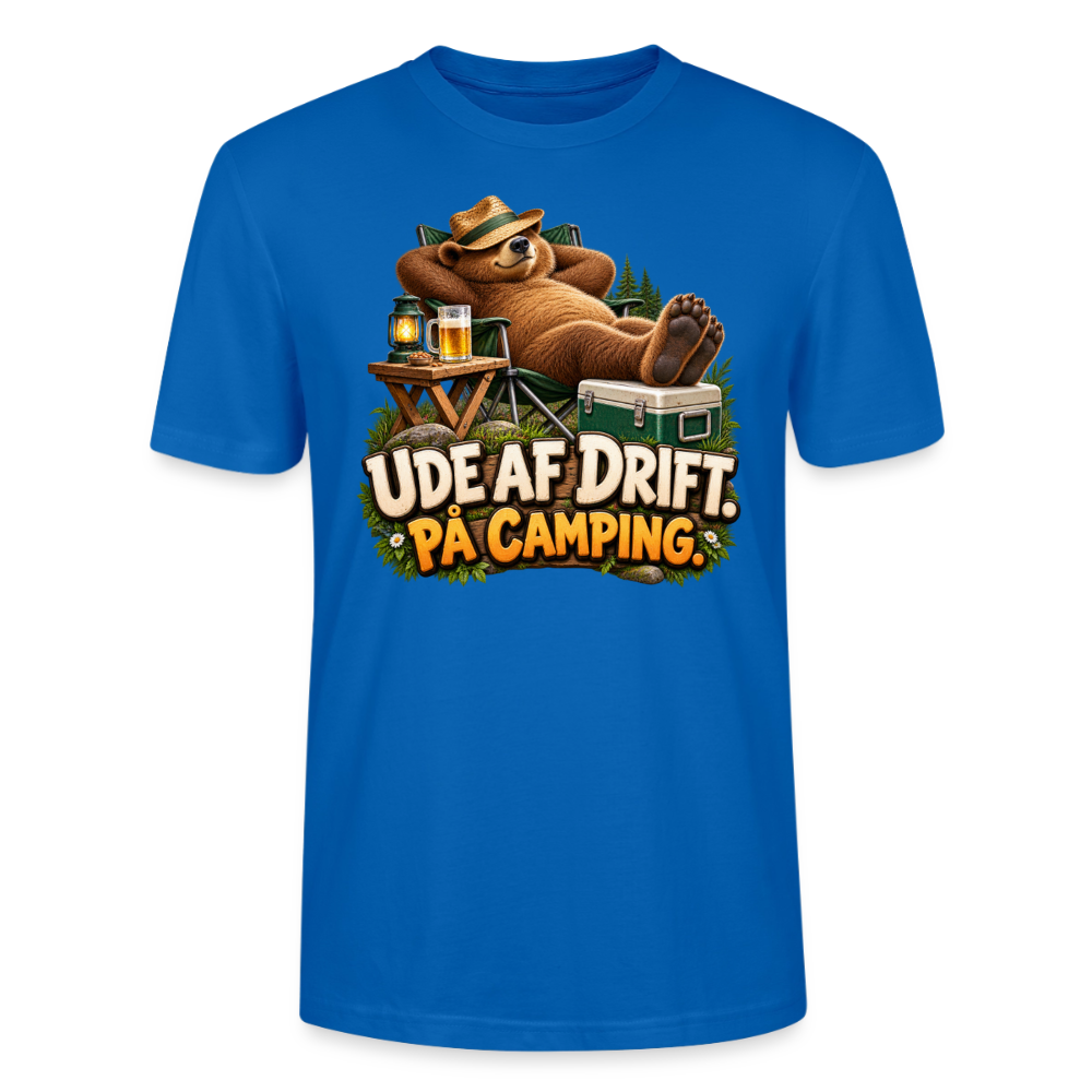 CityShirts - T-shirt - Ude af drift. På camping. - CS035 - påfugleblå