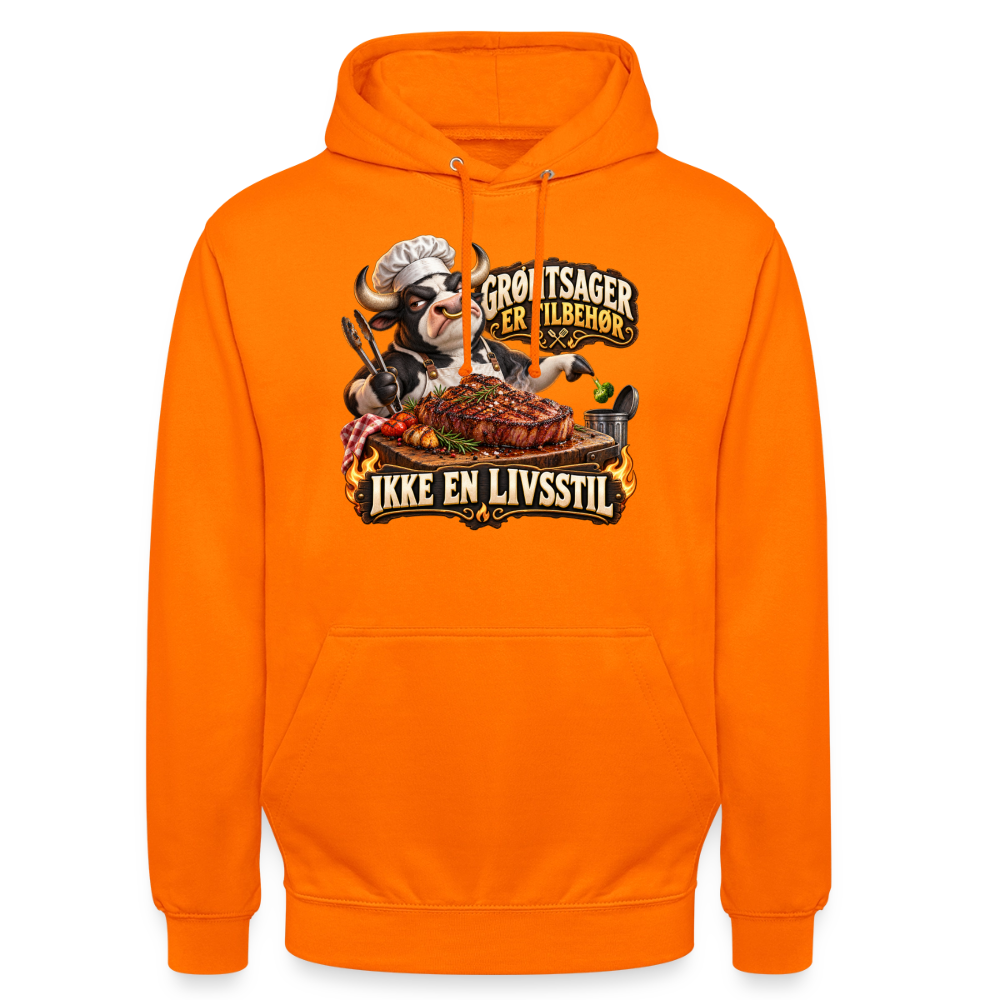 CityShirts - Hoodie - Grøntsager er tilbehør – Ikke en livsstil - CS053 - orange