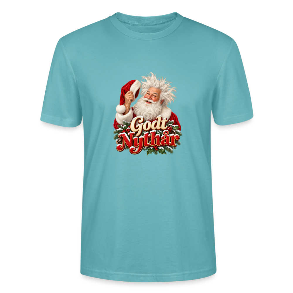 CityShirts - T-shirt - Godt Nythår – julemand med morgenhår - CS061 - pastelturkis