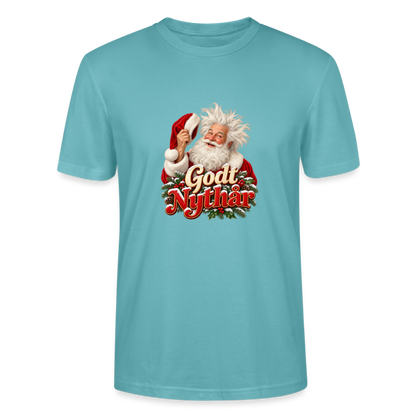 CityShirts - T-shirt - Godt Nythår – julemand med morgenhår - CS061 - pastelturkis