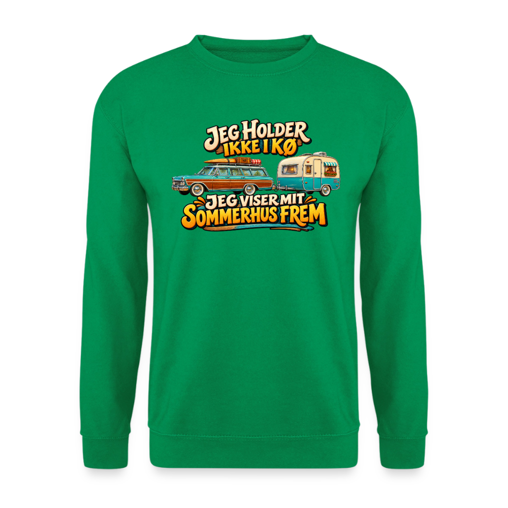 CityShirts - Sweatshirt - Jeg holder ikke i kø – Jeg viser mit sommerhus frem - CS034 - kelly grøn
